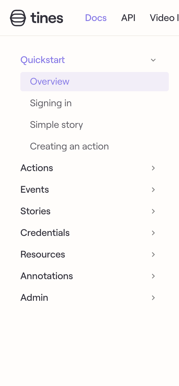 Tines
				vertical navigation ui component