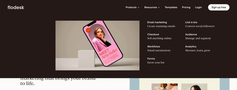 Flodesk
				flyout menu ui component