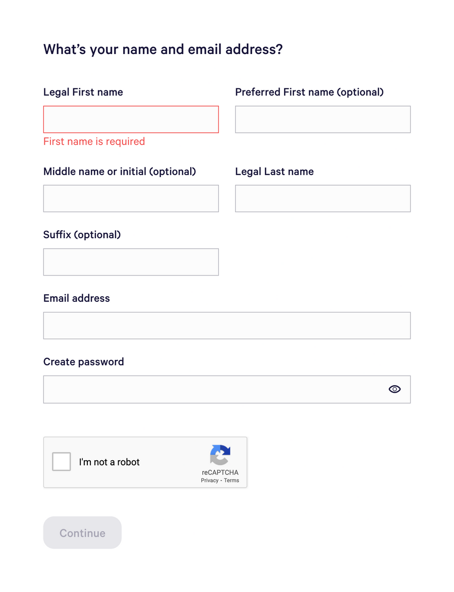 Wealthfront
				form element ui component