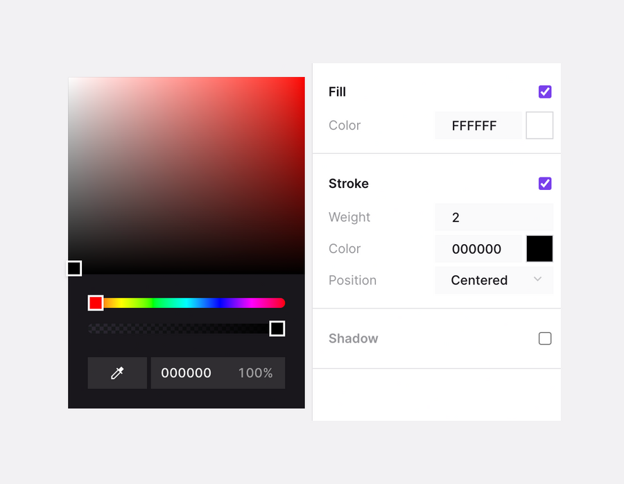 Jitter
				color picker ui component