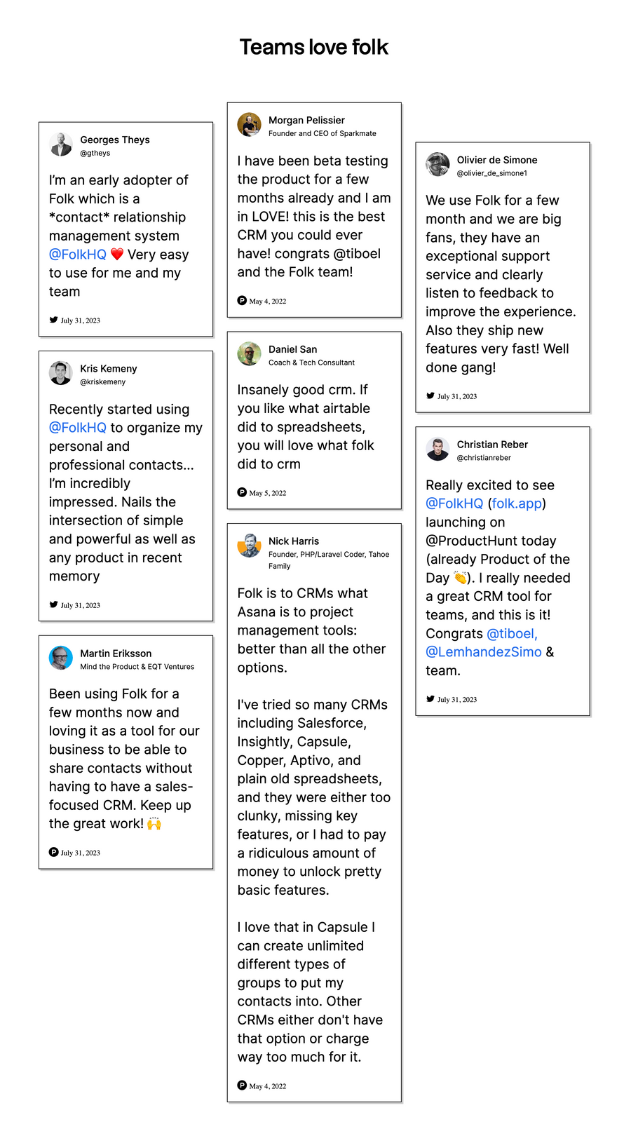 Folk
				testimonial ui component