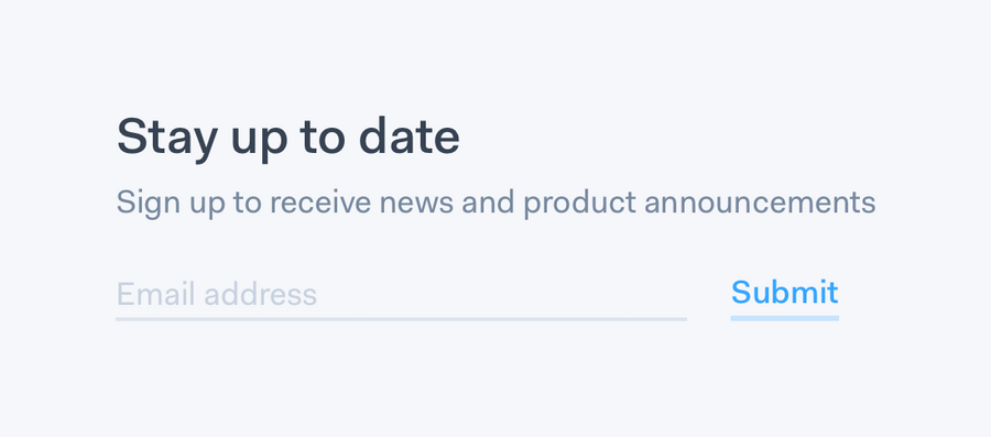 Onfleet
				newsletter signup form ui component