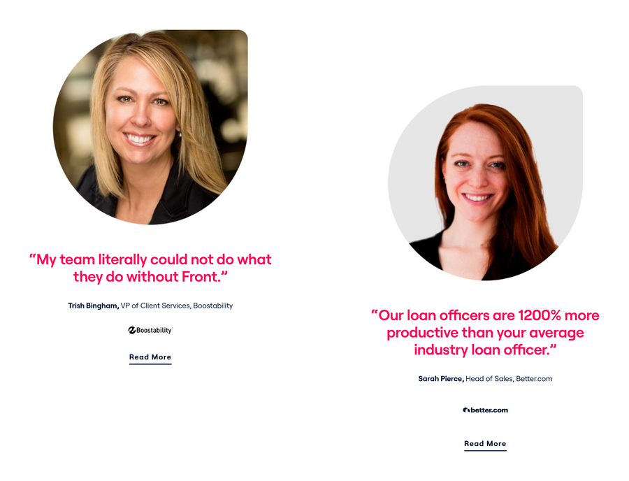 Front
				testimonial ui component