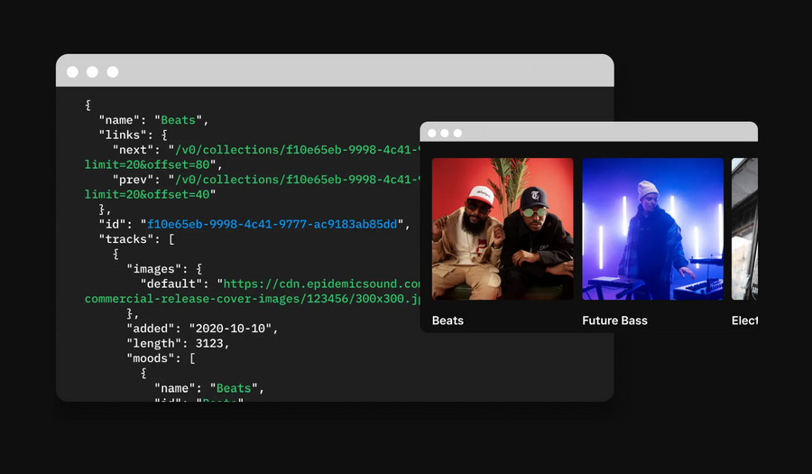 Epidemic Sound
				illustration ui component