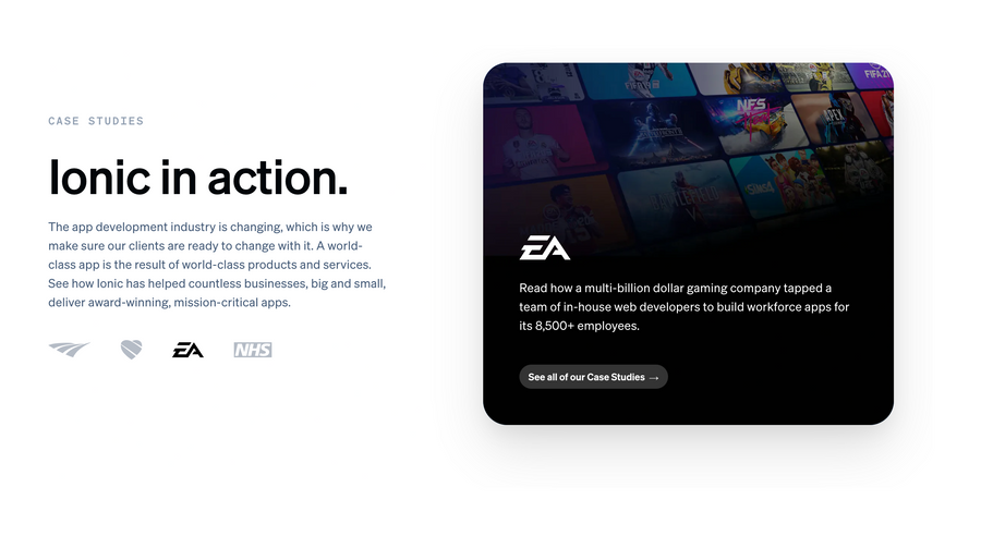 Ionic
				testimonial ui component