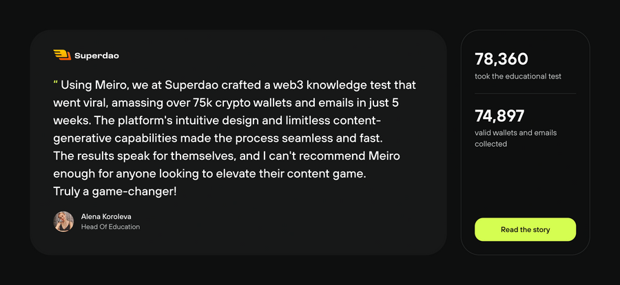 Meiro
				testimonial ui component