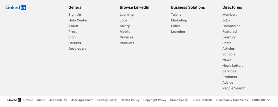 Linkedin
				footer ui component