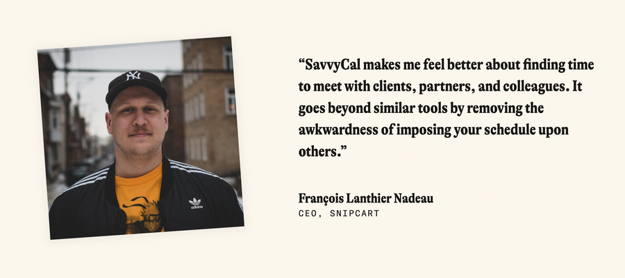 SavvyCal
				testimonial ui component