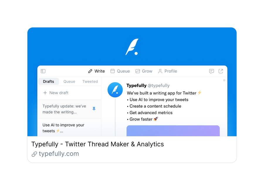 Typefully
				card ui component