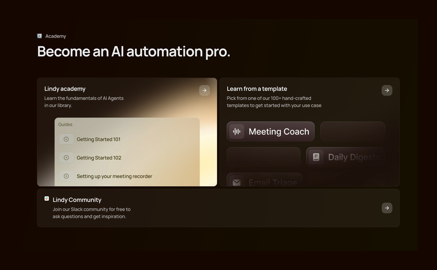 Lindy
				bento box ui component
