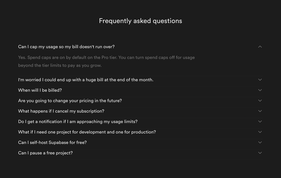 Supabase
				faq ui component