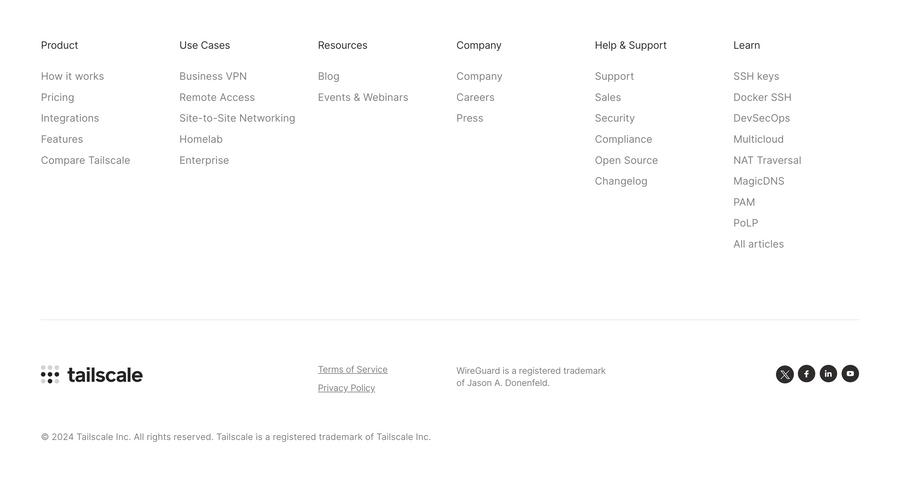 Tailscale
				footer ui component