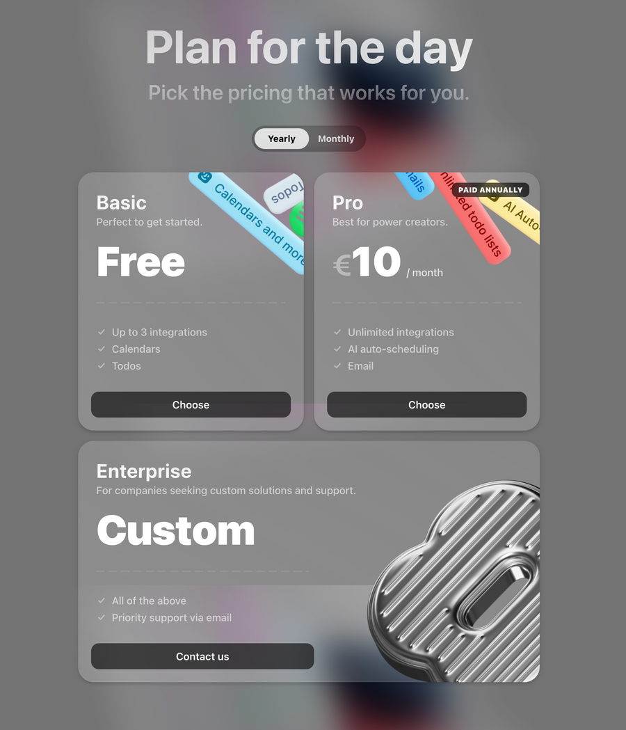 Amie
				pricing section ui component