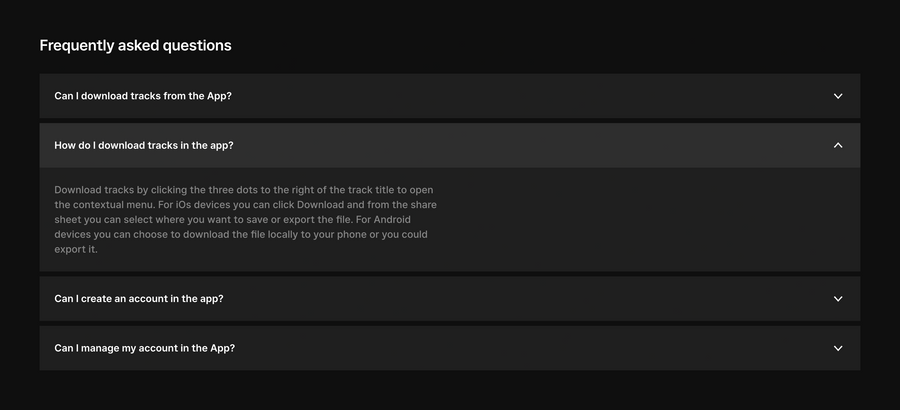 Epidemic Sound
				faq ui component