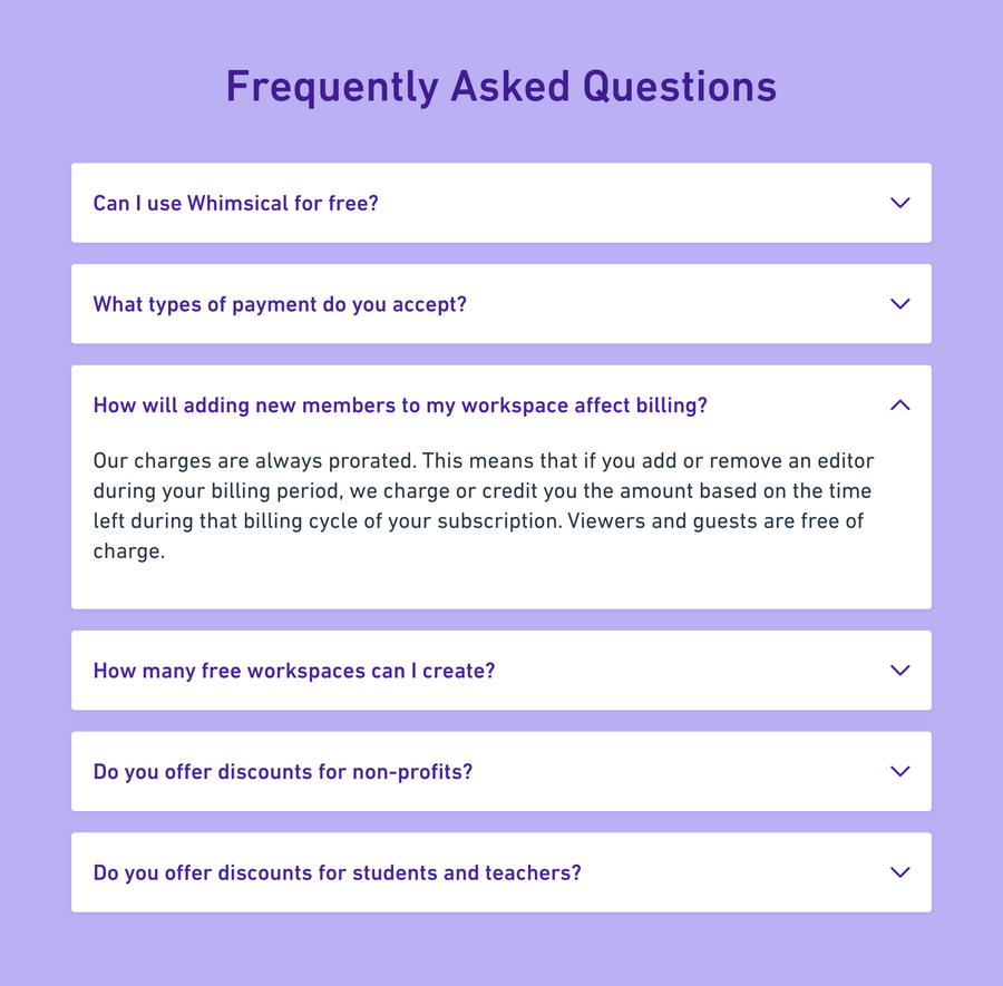 Whimsical
				faq ui component