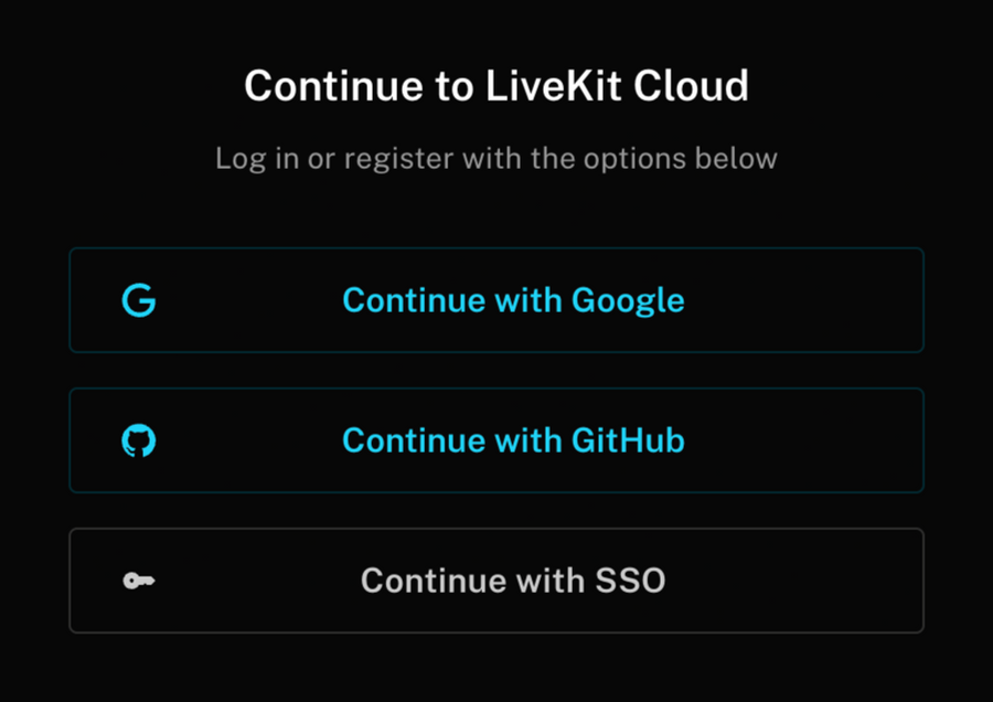Livekit
			login authentication ui component