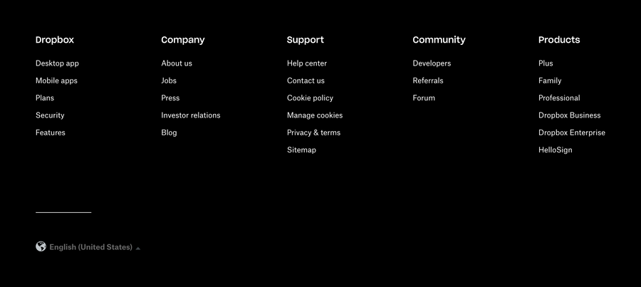 Dropbox paper
				footer ui component