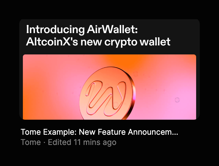 Tome
				card ui component