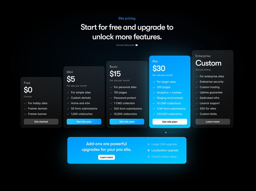 Framer
				pricing section ui component