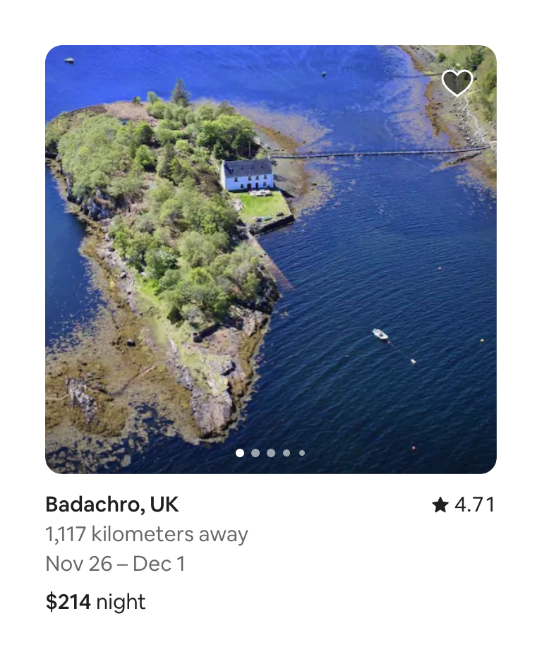 Airbnb
				card ui component