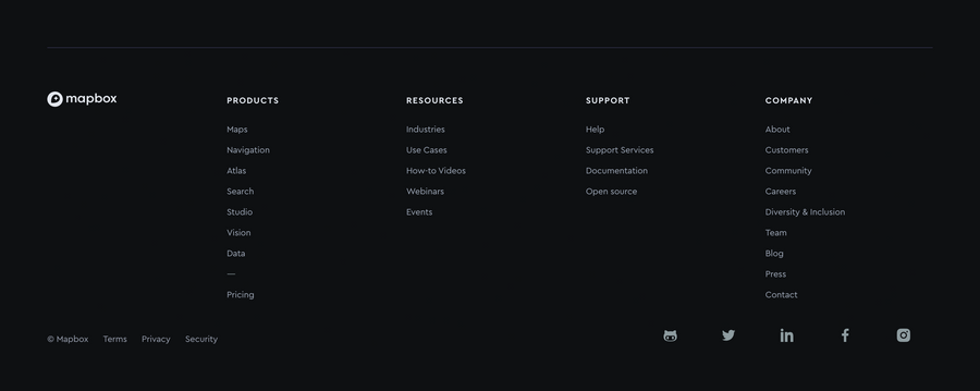 Mapbox
				footer ui component