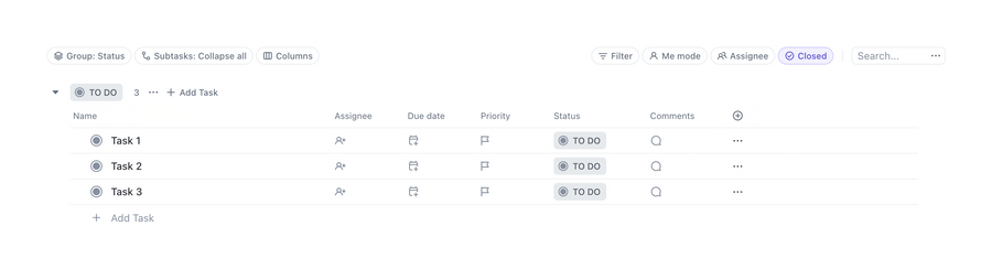 ClickUp
				table ui component