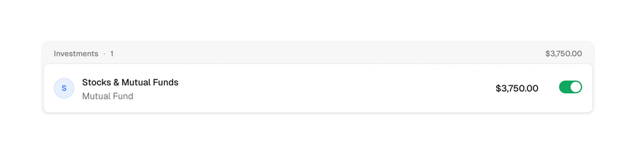 Maybe Finance
				toggle/switch ui component