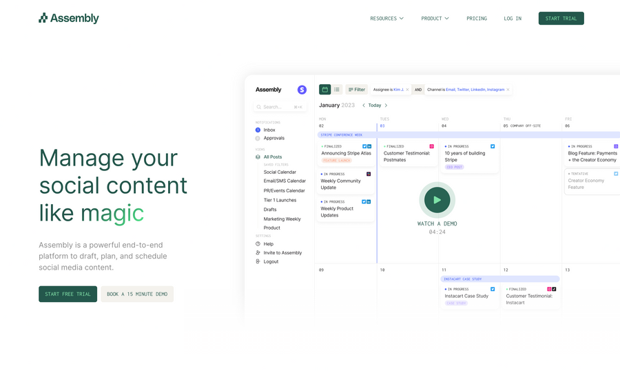 Assembly
				hero section ui component