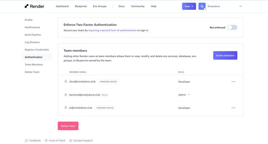 Render
			 configuration settings team collaboration sidebar navigation user management account setup account security account settings authentication dashboard notification sidebar menu table mfa security configuration ui page example