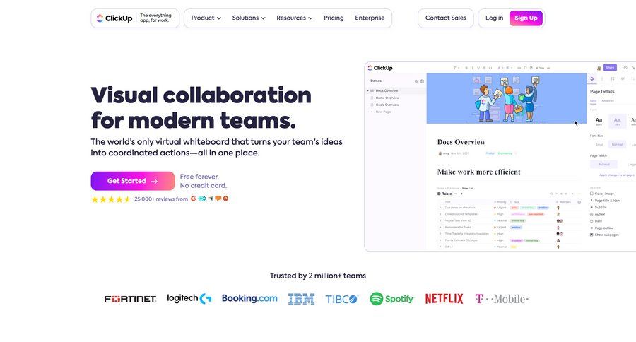 ClickUp
			 features management color theme world map press release features marketing website design file upload ui modern order tracking ui page example