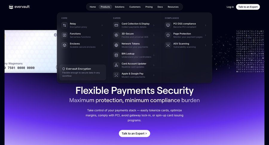 Evervault
			 payment page cards ui version control ui page example
