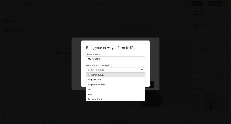 Typeform
			   ux ui design