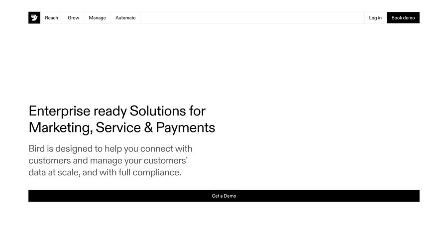 Bird
			 newsletter signup ui page example