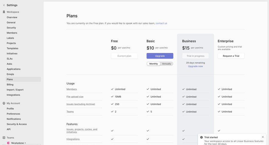 Linear
			 sidebar settings payment options alert table sidebar navigation account management account setup service plans subscription management plan comparison free plan features free tier saas pricing payment confirmation file upload modal pricing plans enterprise settings subscription plans payment page pricing calculator trial checkout pricing packages ui page example