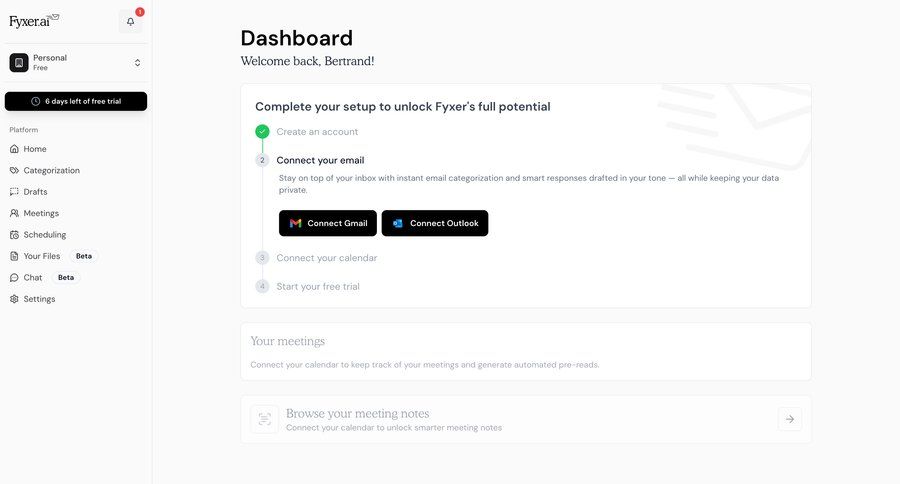 Fyxer
				home ui page example