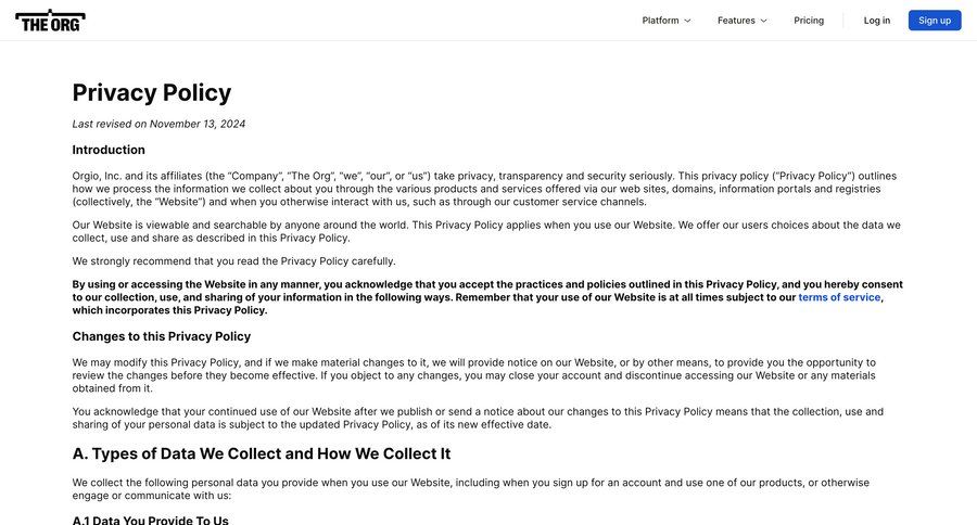 The org
				article ui page example