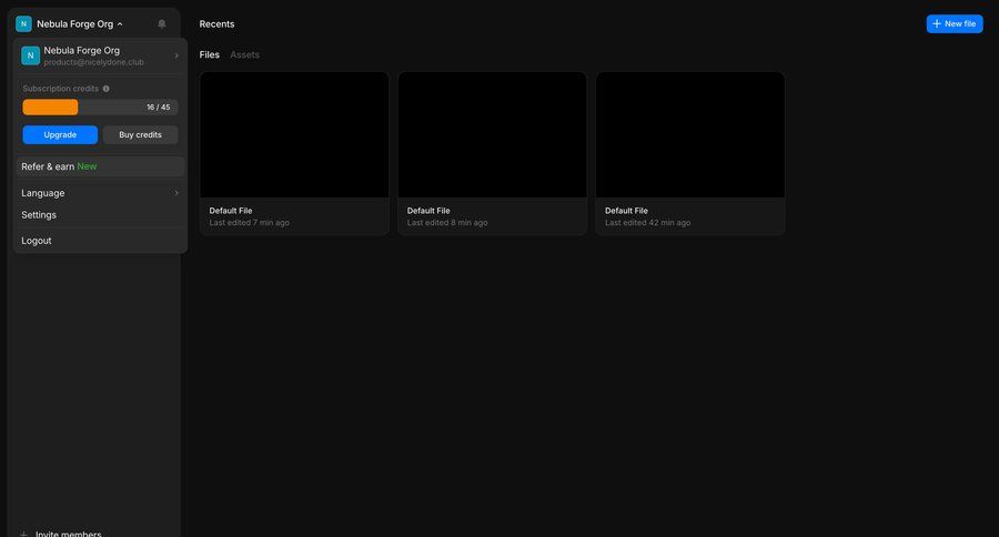 Morphic
			 dashboard progress indicator account settings file management subscription management user account buy credits sidebar navigation menu menu progress bar ui page example