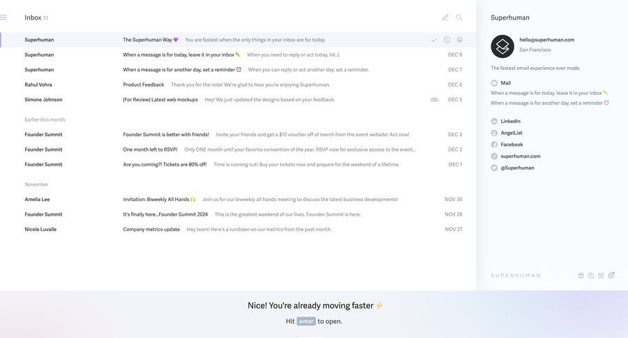 Superhuman
			          ux ui design