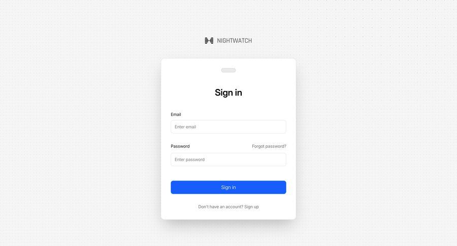 Nightwatch
				signin ui page example