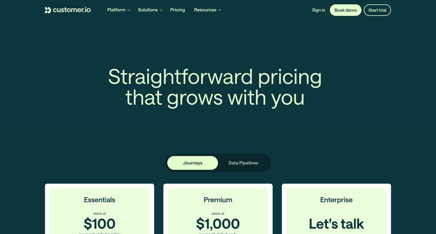 Customer.io
			 free tier audit log service plans pricing plans subscription plans payment options world map payment page payment confirmation customer support chat pricing packages campaign creation ui page example