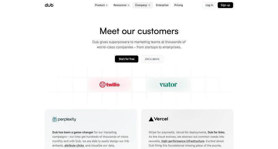 Dub
			 alternatives testimonials case studies customer stories banking app ux b2b website conversational enterprise real-time editing data grid localization ui page example