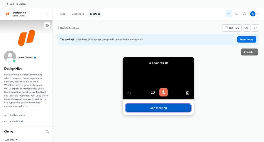 Kajabi
			 collaboration design notification management sidebar collaborators group members modern meeting ui page example