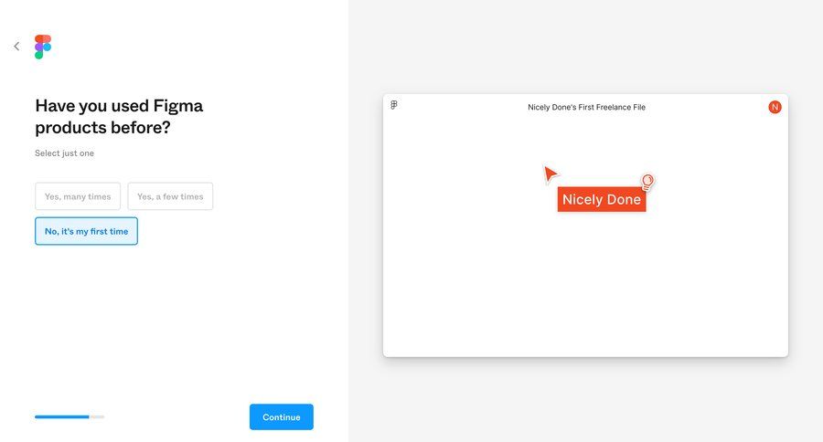 Figma
				onboarding page example