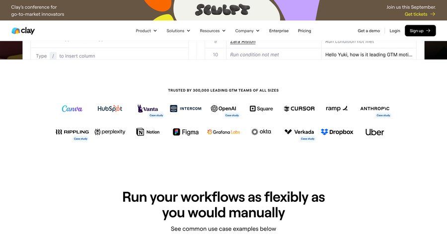 Clay
				company ui page example