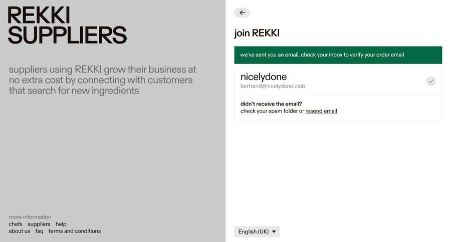 Rekki
				signup page example