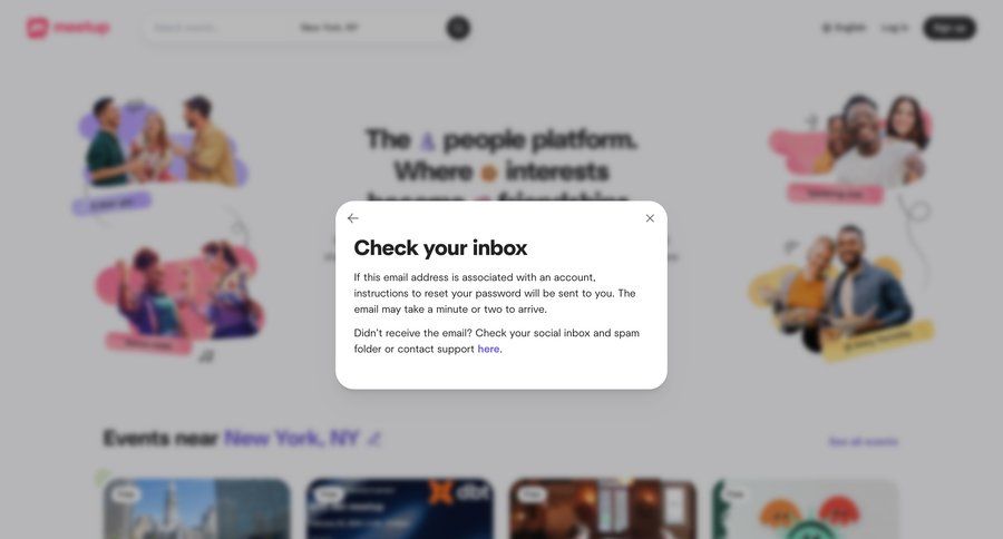 Meetup
			 email confirmation ui page example