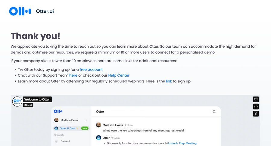 Otter
			 free account tips tip check out download report suggestion ui page example