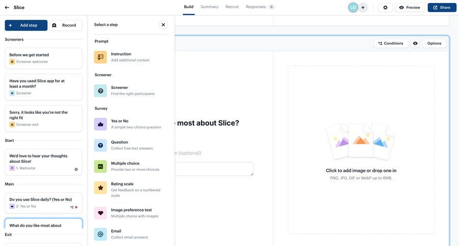 Ballpark
			 user research editor file upload real-time preview drag and drop three-column grid form building loading ui page example