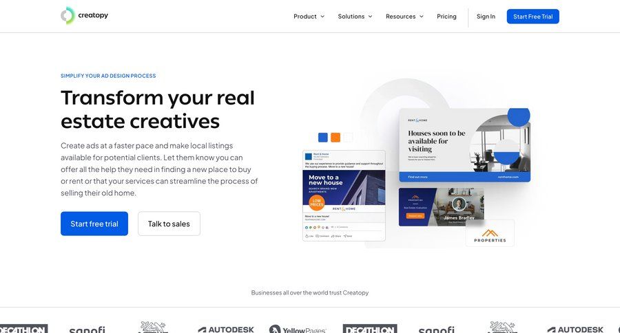 Creatopy
			 marketing automation campaign creation b2b saas ui page example