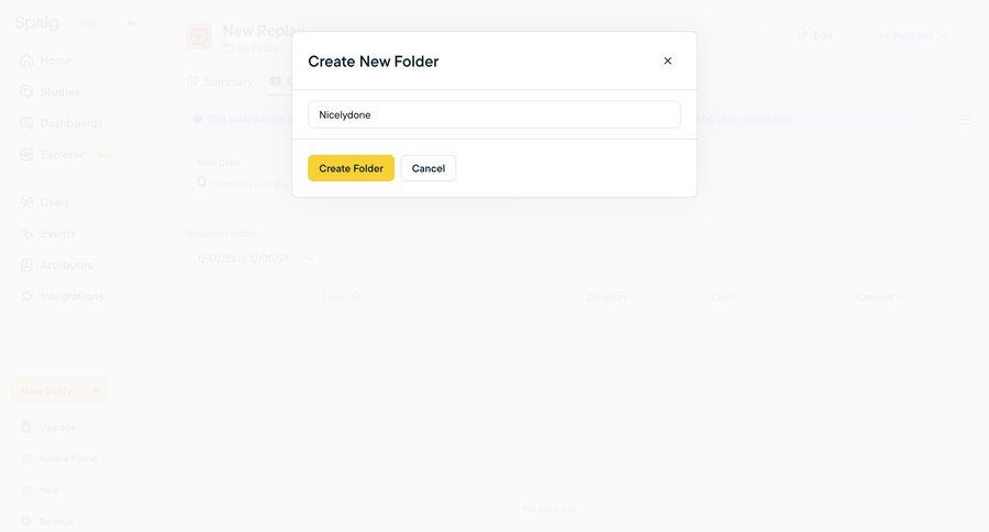 Sprig
			 data management form file management file organization cancel action upgrade modal ui page example